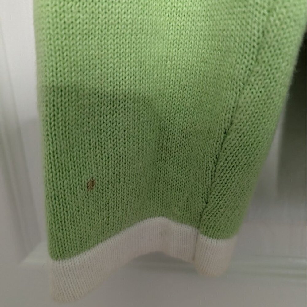 Vintage Bobbie Bell Dog Cardigan Womens Size Large Green Embellished Sweater - Picture 7 of 15